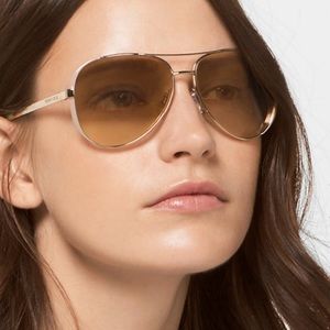 GUC Michael Kors Chelsea Aviator Rose pink Lens gold frame sunglasses